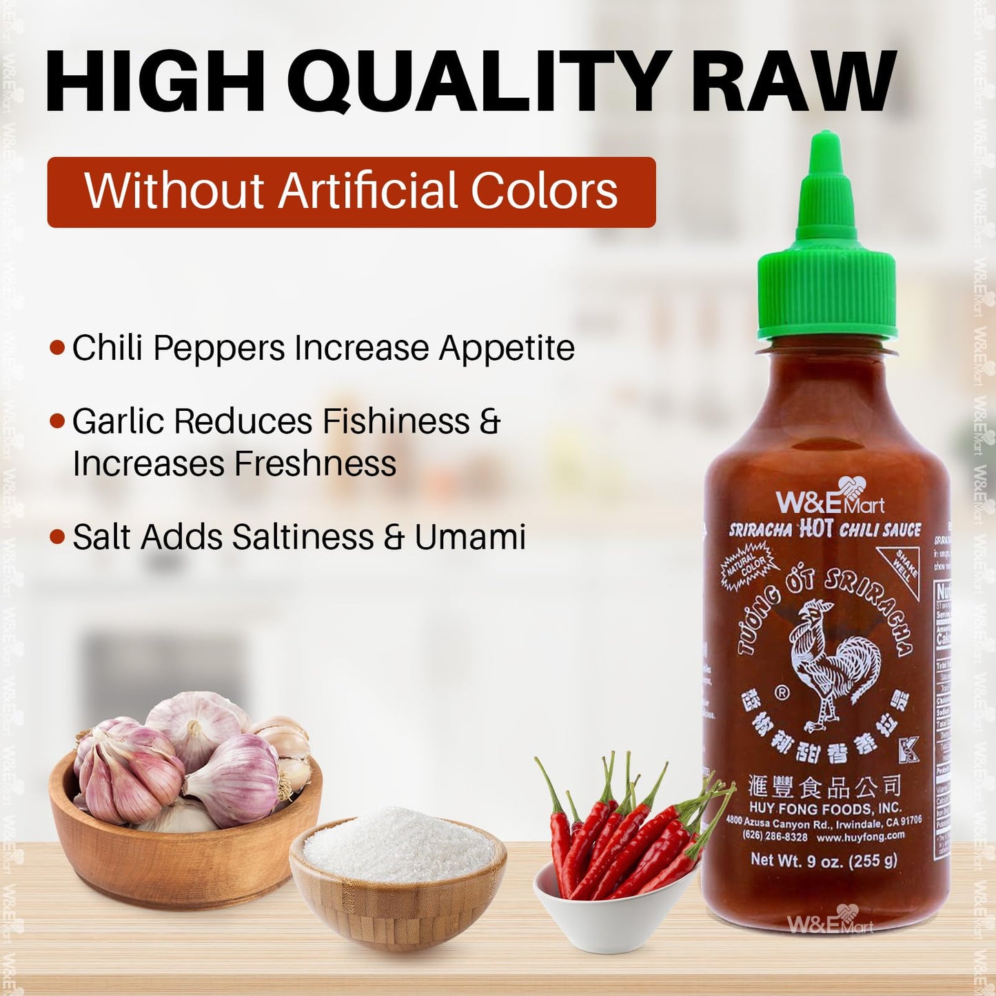 Huy Fong Sriracha Hot Chili Sauce, 9 Ounce, Pack Of 1, 255G