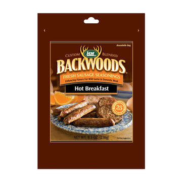 Lem Products Backwoods Hot Breakfast Fresh Sausage Seasoning, Ideal For Wild Game And Domestic Meat, Seasons Up To 25 Pounds Of Meat, 8.3 Ounce Packet