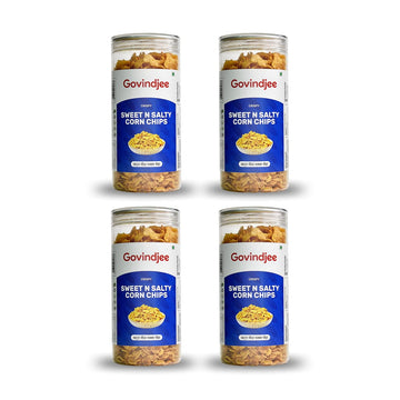 Govindjee Sweet & Salty Corn Chips | Tea Time Healthy Chips | Travel Pack | Low Crab | Tasty Diet Chips Combo Pack (560 Gm)