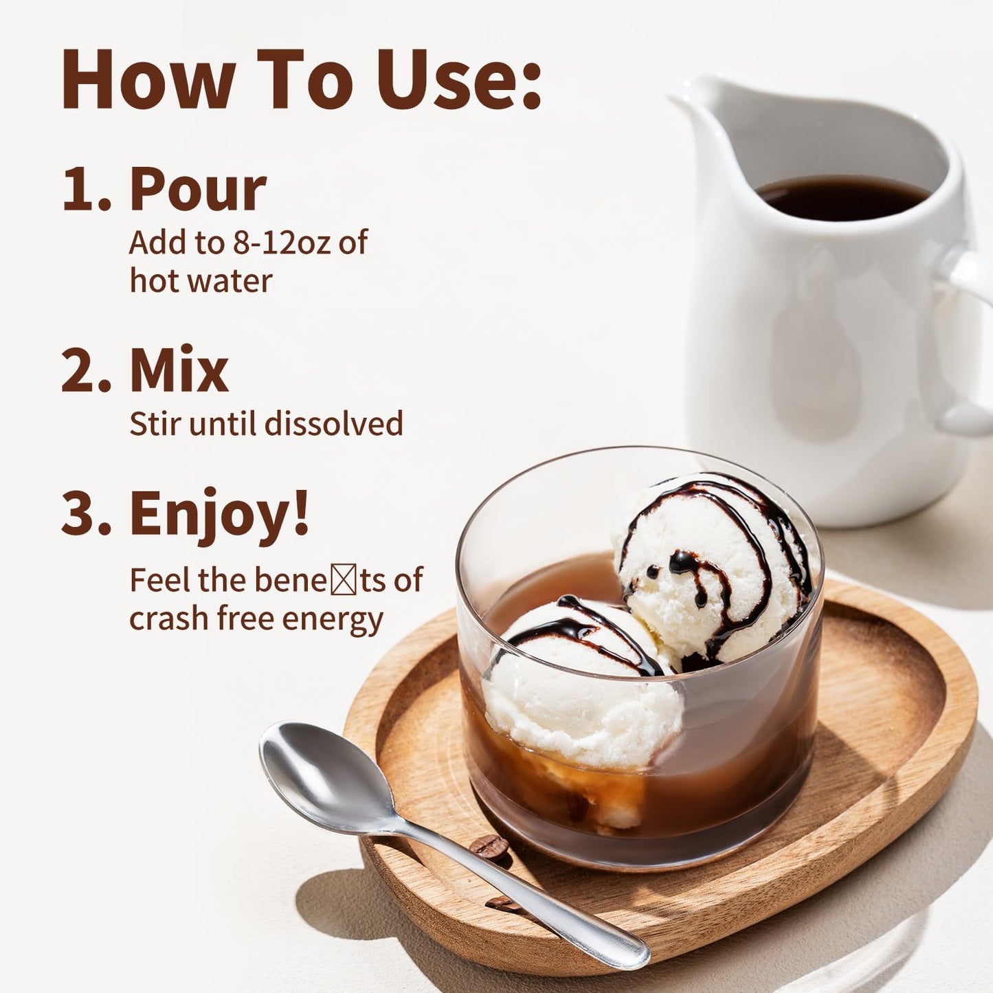 Soeos Coffee Flavored Powder (3-in-1), 2.2 lbs (1kg) - Instant Bubble Tea Mix with Creamer & Sugar, Easy to Prepare, Perfect for