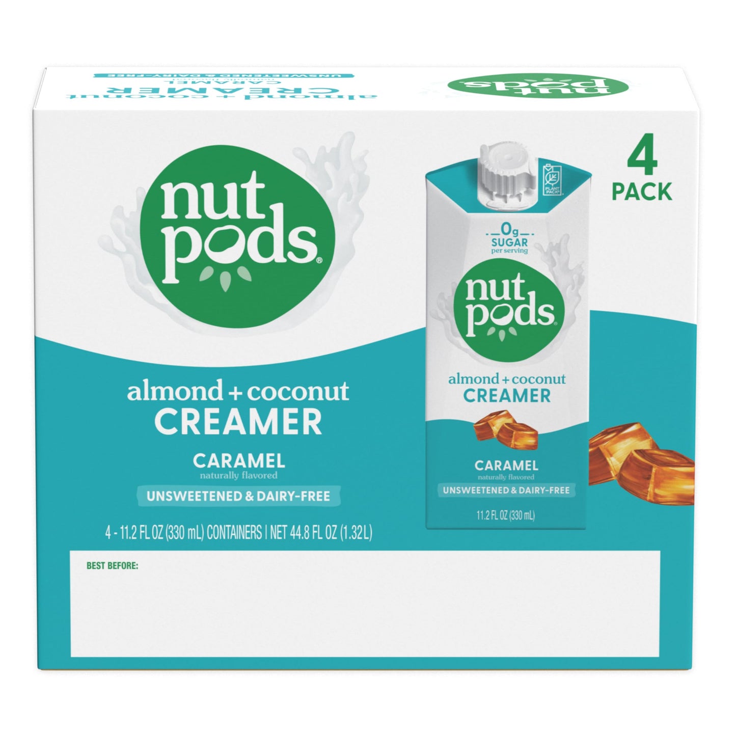 Nutpods Caramel Coffee Creamer - Unsweetened Non Dairy Creamer Made From Almonds And Coconuts - Keto Creamer, Whole30, Gluten Fr