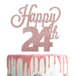 Lingteer Happy 24Th Birthday Cake Topper - Cheers To 24Th Birthday 24 Years Old Birthday Party Cake Decorations Sign.