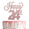 Lingteer Happy 24Th Birthday Cake Topper - Cheers To 24Th Birthday 24 Years Old Birthday Party Cake Decorations Sign.