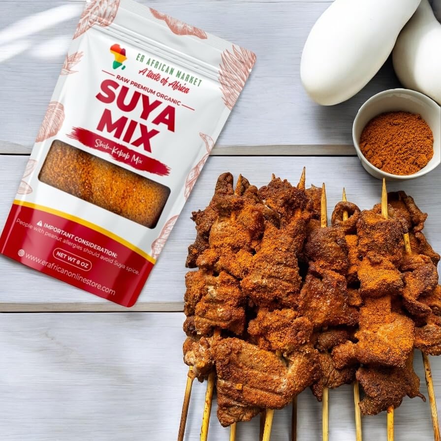 Suya Mix, Premium Organic Shish-Kebab Seasoning, Premium West African Seasoning Blend, Suya Pepper Perfect For Grilling, Roastin