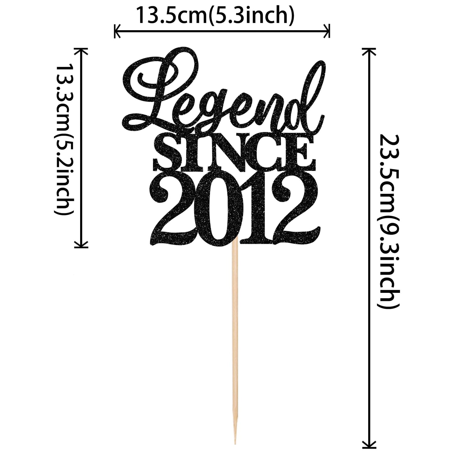 Rssta i Cake Topper Glitter Happy 13th Birthday Decoration - Black