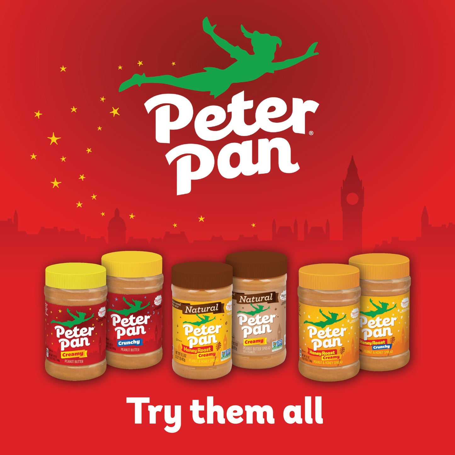 Peter Pan Creamy Honey Roast Peanut Butter Spread, Honey Peanut Butter Spread Made With Roasted Peanuts, Great For Peanut Butter And Jelly Sandwiches And Peanut Butter Snacks, 16.3 Oz Jar (Pack Of 12)