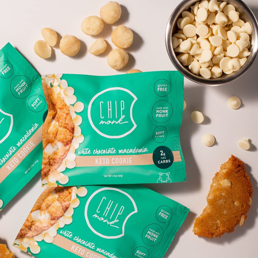 ChipMonk Keto Cookies - Low Carb, Gluten-Free, 6 Count - White Chocolate Macadamia
