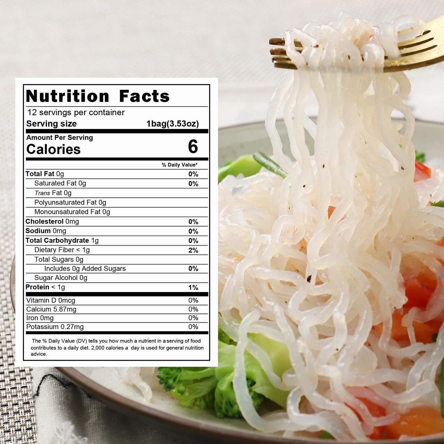 Hethstia Konjac Noodle, 12 Packs Keto Shirataki Noodle Spaghetti, Low Carb Pasta, Low Calorie, Vegan, Gluten Free, Sugar Free, R