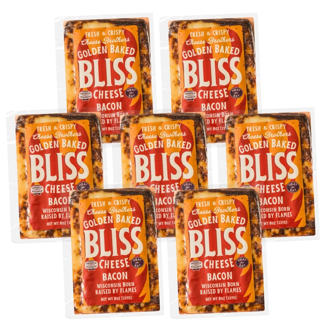 CHEESE BROTHERS INC Golden Baked Bliss Cheese | Bacon Flavor | 7 Pack