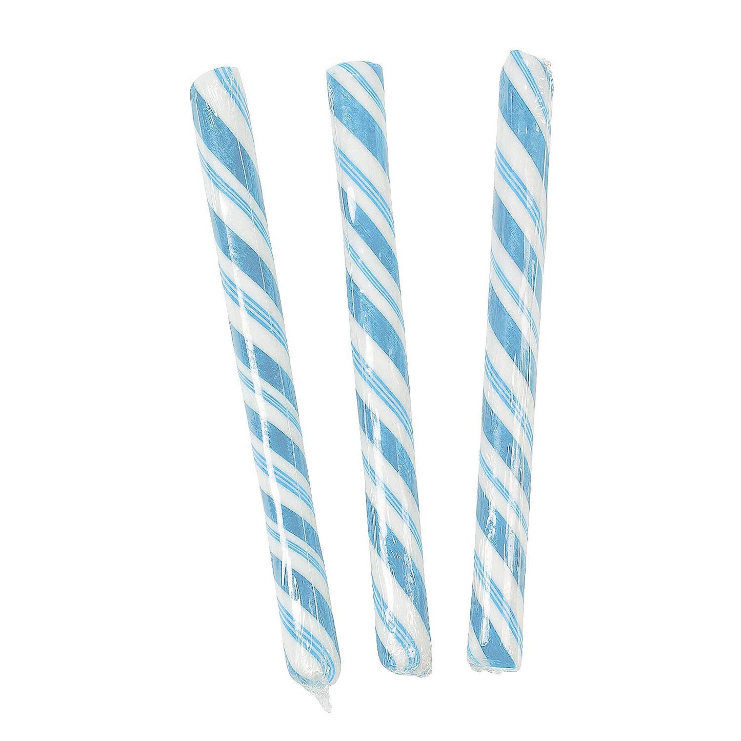 Fun Express Old Fashioned Candy Sticks - Light Blue Hard Candy Individually Wrapped Bulk Pack 80 Nostalgic Candy Sticks for Buff