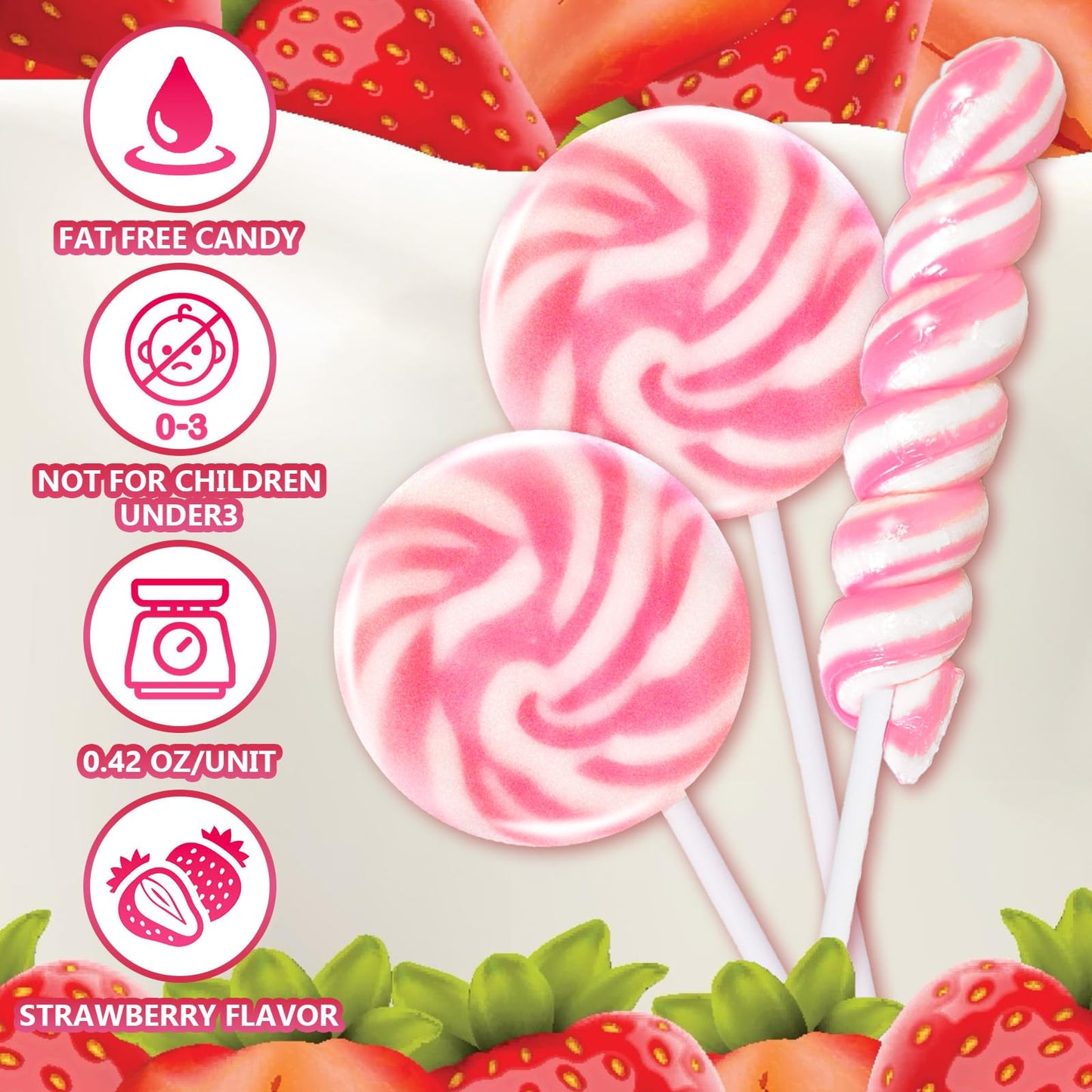 Pink Twisty & Swirl Lollipops 32 Pack (16 Swirl + 16 Twist), Baby Shower Candy Swirl Lollipop Individually Wrapped Suckers, Vale