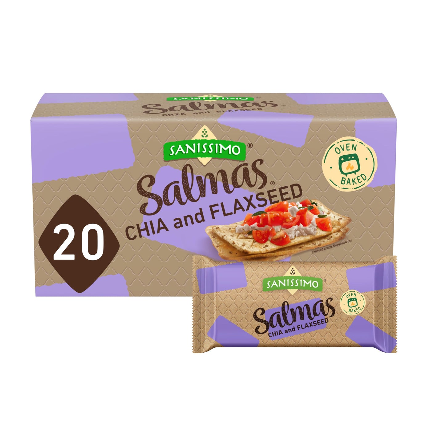 Sanissimo Oven Baked Corn Crackers, Gluten Free, Non-GMO, 20 Packs of 3 Crackers, 0.64 Ounce Each