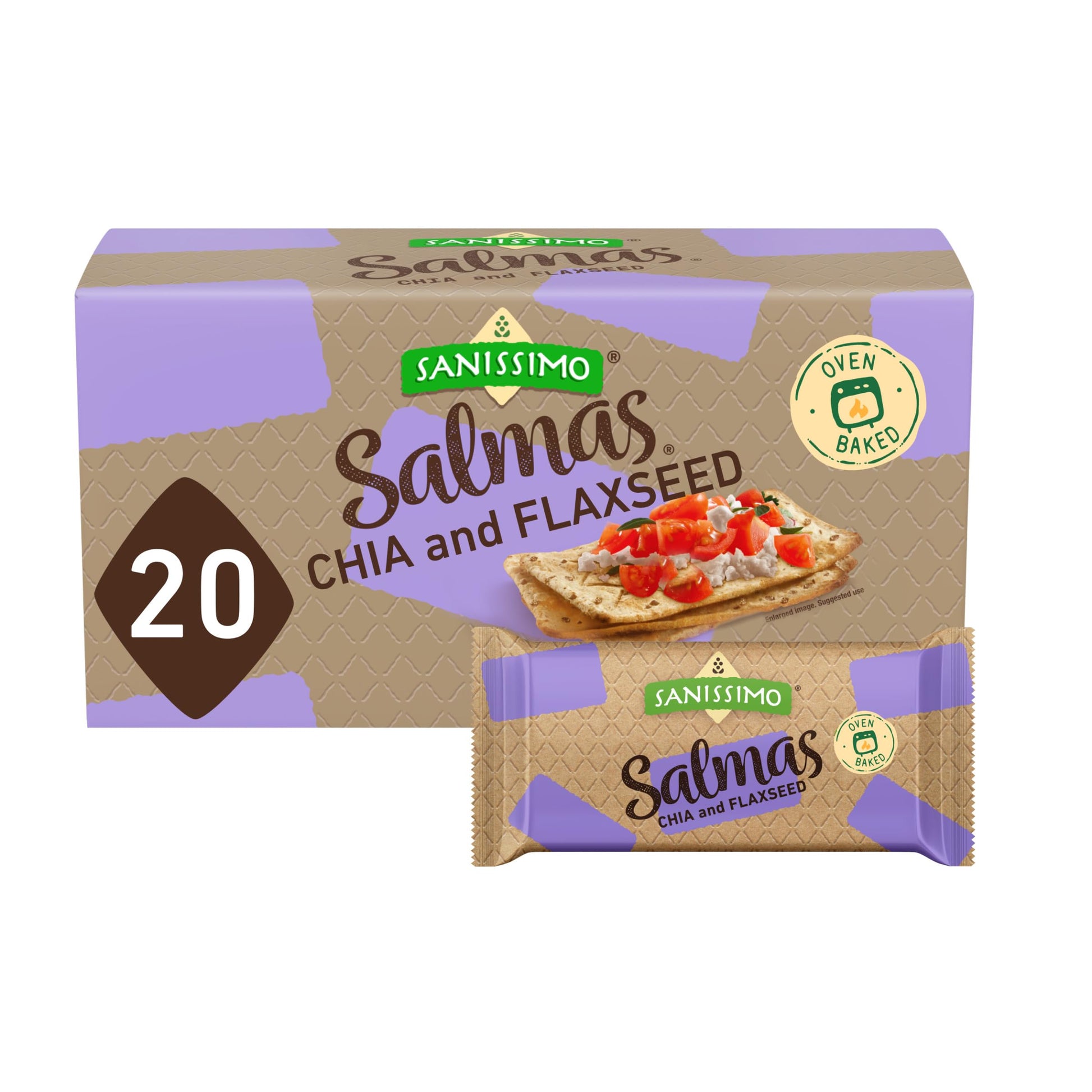 Sanissimo Oven Baked Corn Crackers, Gluten Free, Non-GMO, 20 Packs of 3 Crackers, 0.64 Ounce Each