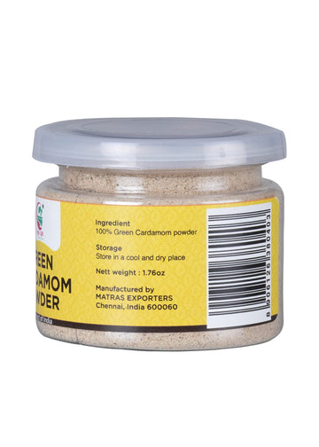 Ground Cardamom 1.76 Oz (50G) | Fresh, Aromatic And Flavourful | Cardamom Ground From Fresh Cardamom Seeds | Aka Elaichi, Cardam
