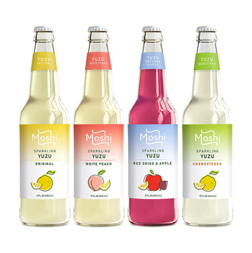 Moshi Sparkling Drinks - Yuzu Matcha Variety Pack, 12 Fl Oz (Pack of 12)