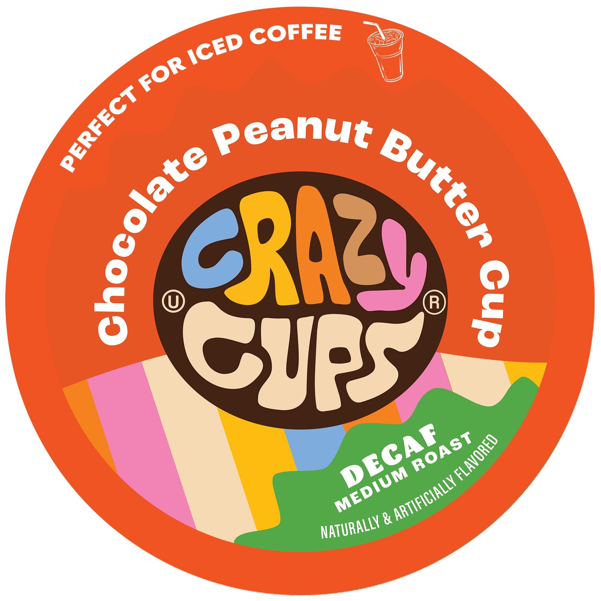 Crazy Cups Decaf Chocolate Peanut Butter Cup Coffee Pods for Keurig, 22 Count, Single Serve, Recyclable