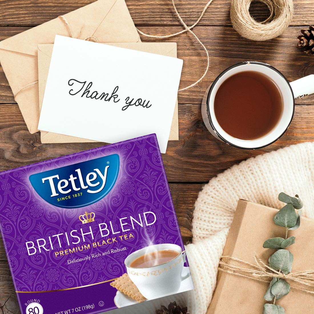 Tetley British Blend Premium Black Tea, 80 Teabags (Pack Of 6)