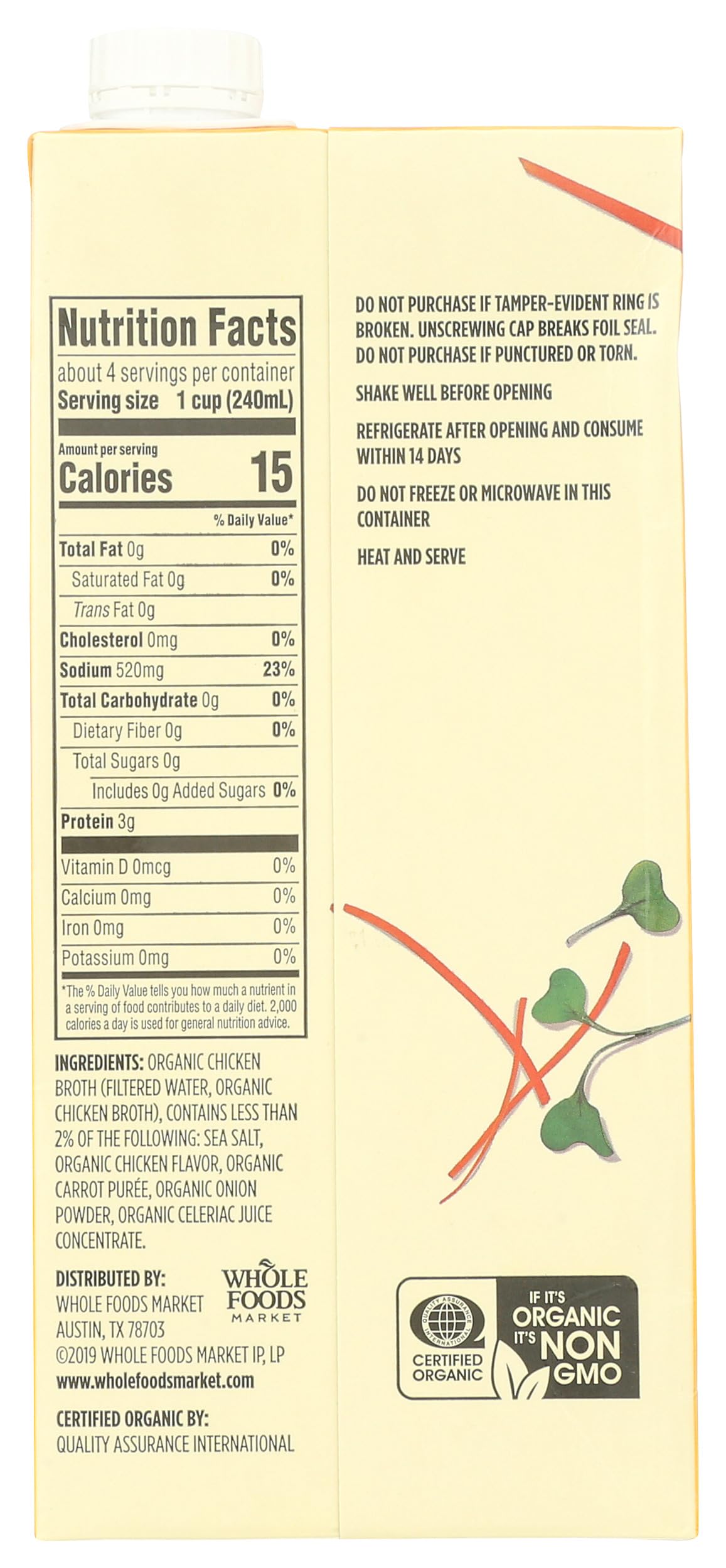365 By Whole Foods Market, Organic Chicken Stock, 32 Fl Oz