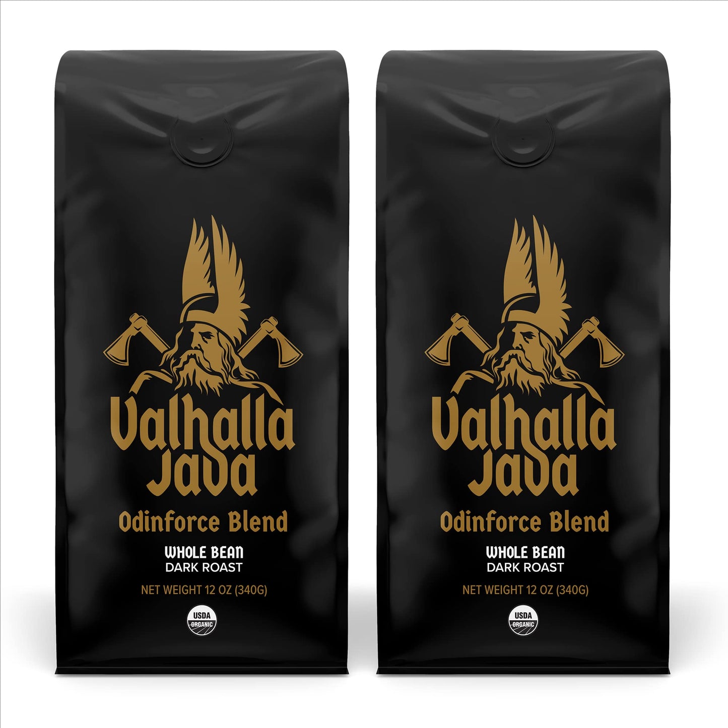 Death Wish Coffee Valhalla Java Blend - Dark Roast Whole Bean Coffee - 2 Bags (12oz) - Arabica & Robusta