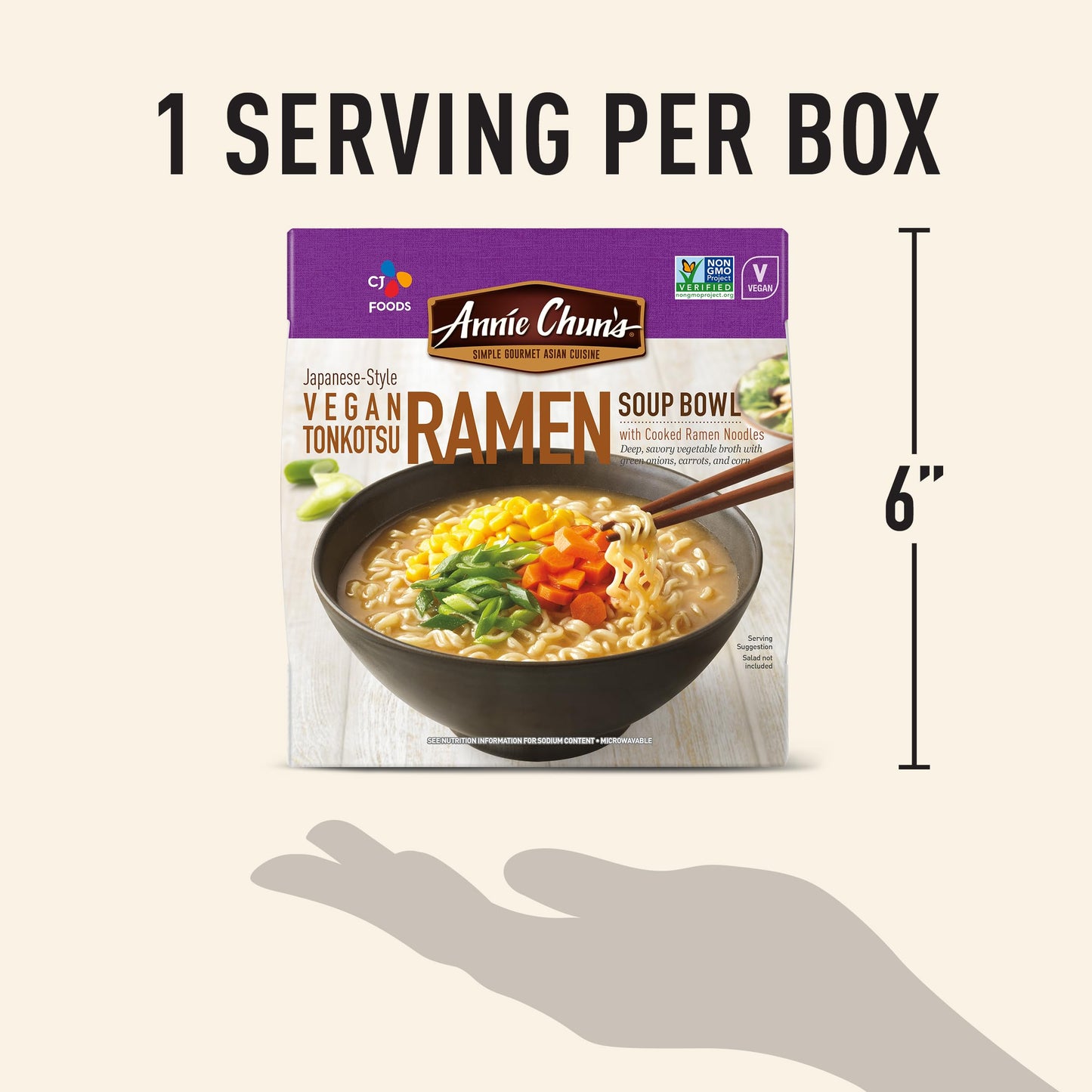 Annie Chun'S Japanese-Style Vegan Tonkotsu Ramen Soup Bowl, Non-Gmo, 5.4 Oz (Pack Of 6)