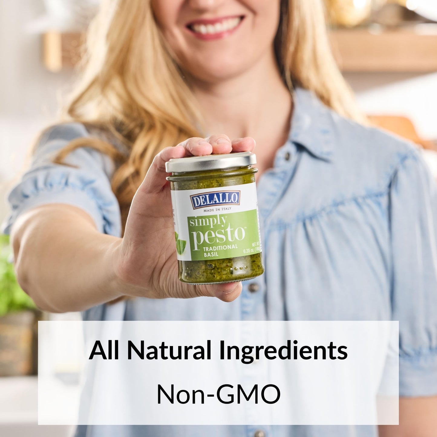 Delallo Traditional Basil Pesto, Made In Italy, Gourmet Spread, Ready To Use Pasta Sauce, Made With Olive Oil And Parmesan Chees