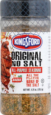 Kingsford Original No Salt All-Purpose Seasoning 4.25 oz - Bold, Savory Taste Flavor with Zero Sodium for Grilling & Roasting