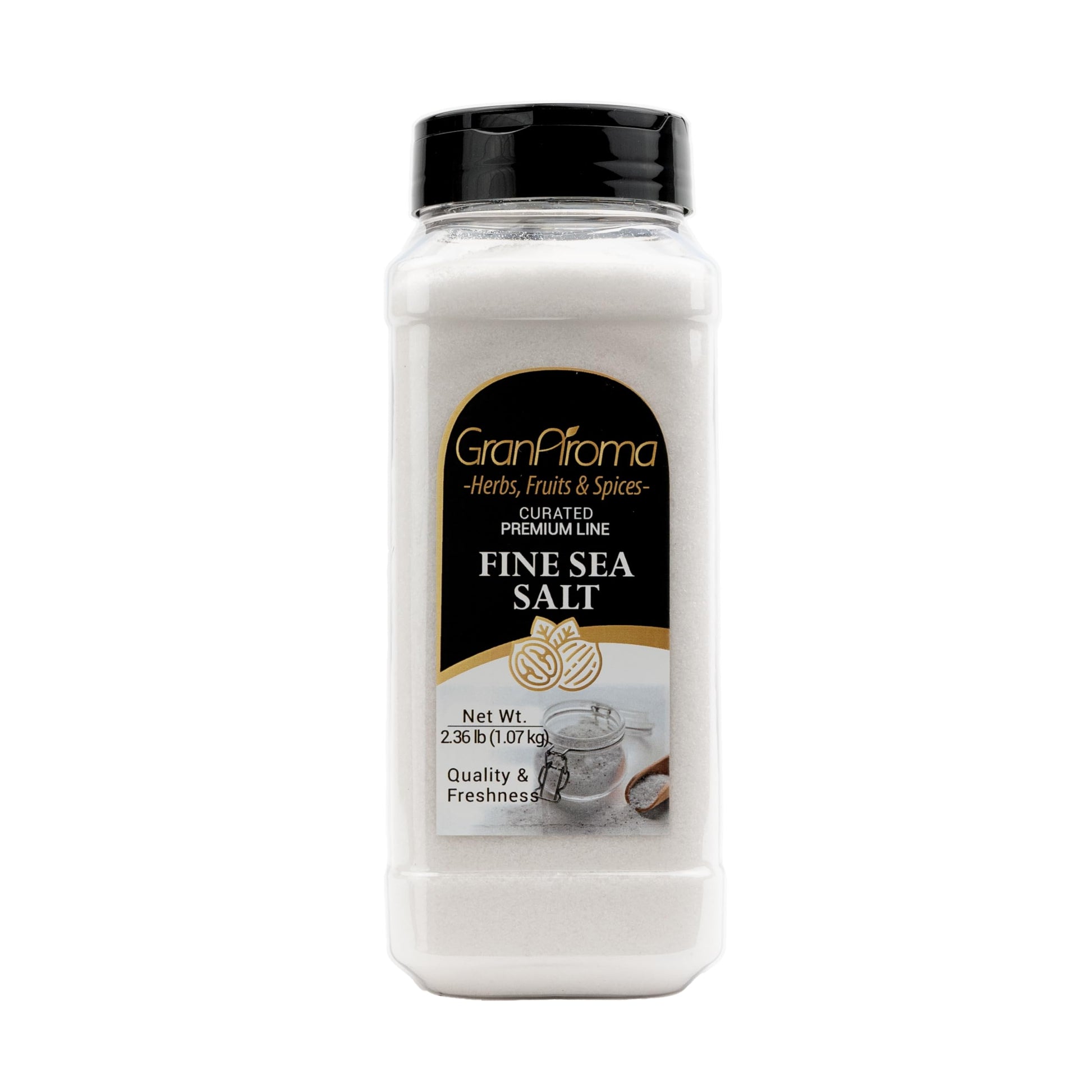 GranAroma Fine Sea Salt, Kitchen Essential, Garnish, Mediterranean Sea Salt (2.36 Pound)
