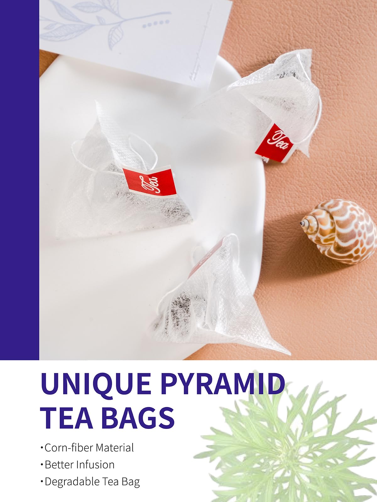 TeeLux Mugwort Tea Bags - Natural Dried Herbal Tea, Caffeine Free, 40 Count