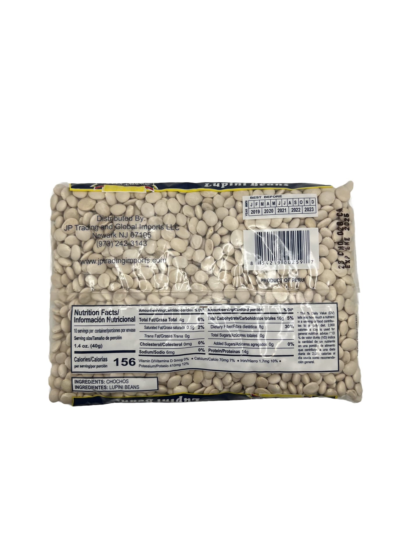 Valles Andinos Chochos Lupini Beans 14Oz/397G | 100% Natural | Peruvian Beans | 4 Pack