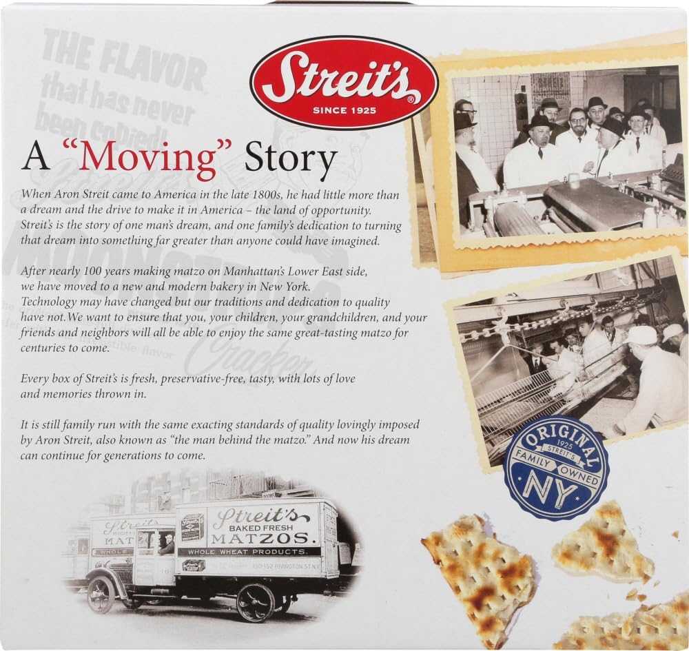 Streits Moonstrips Onion & Poppy Matzo - Thin & Crispy, Non-GMO, Low Sodium, Low Fat, Vegan, Family Owned, Kosher Certified (11