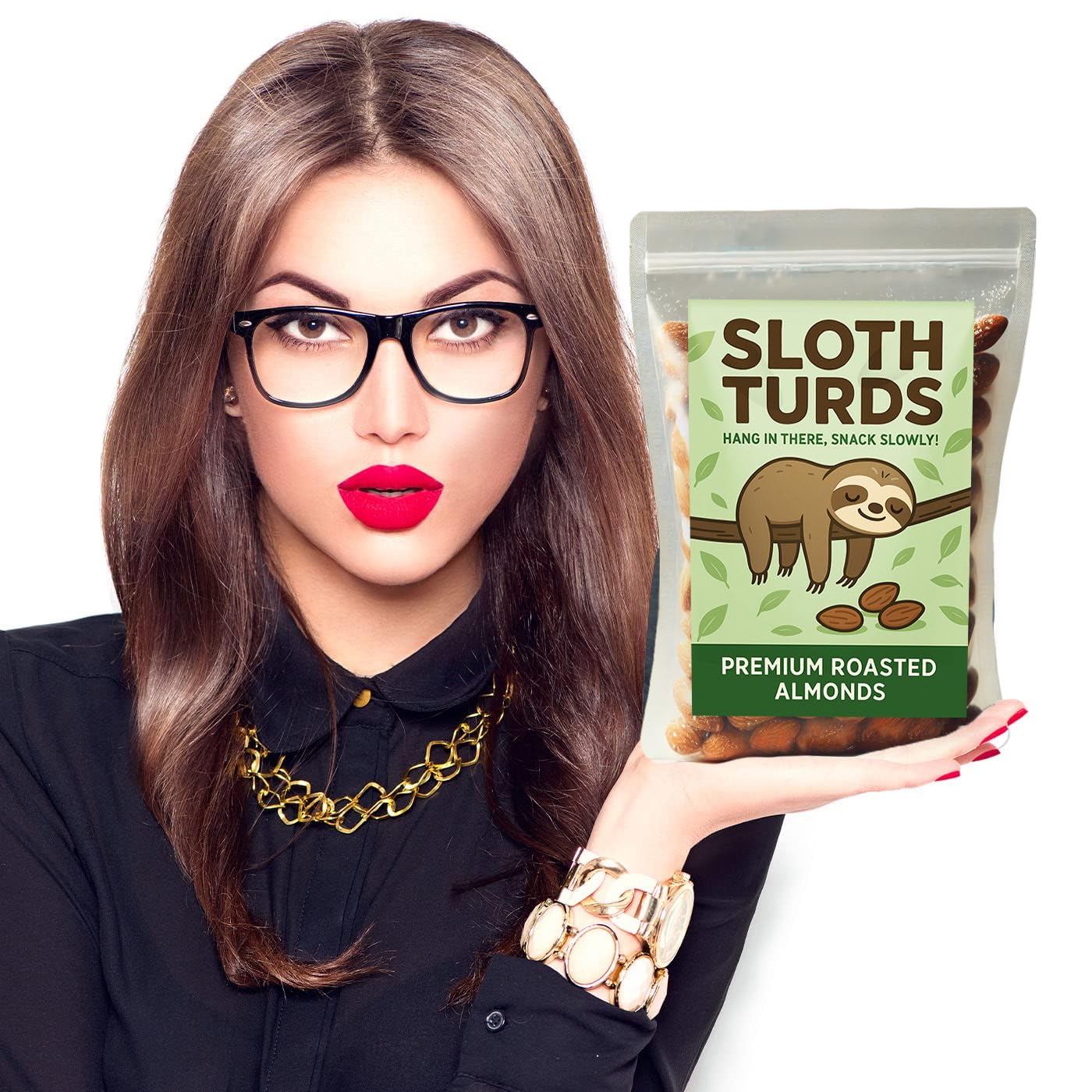 Sloth Turds Slow-Roasted Almonds - Hilarious Gag Gift For Men And Sloth Lovers, Perfect For Funny Easter Basket Stuffers And Chr