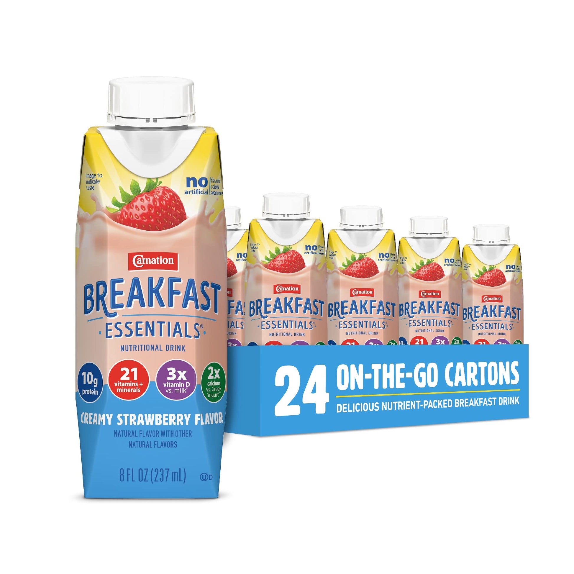 Carnation Breakfast Essentials Ready-to-Drink Strawberry 8 Fl Oz Carton (Pack of 24)