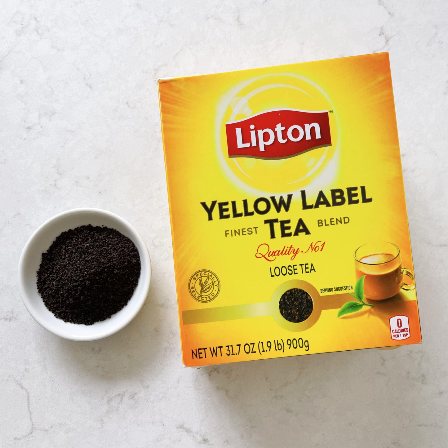 Lipton Yellow Tea | Loose Black Tea | International Blend | Enhanced Quality | Strong Flavor | Aromatic & Refreshing | 900 Grams (Pack Of 1)