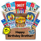 Hangry Kit Birthday Snack Box For Your Brother - (20 Count) Happy Birthday Gift Basket Care Package - Contains Birthday Snacks,