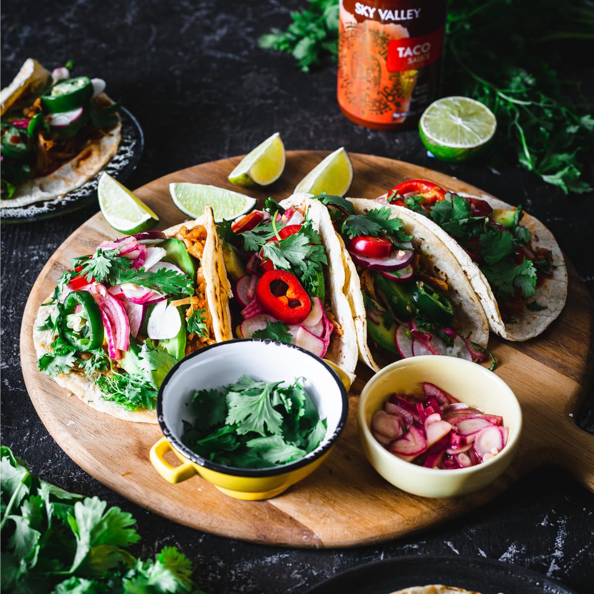 Sky Valley Taco Sauce - Medium Heat, Taco Hot Sauce, Gluten Free, Vegan, Keto, Non-Gmo, Verified, Made With Tomatoes, Cayenne Pe