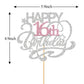 Monmon & Craft Happy 16Th Birthday Cake Topper/Cheers To 16 Years/Teenager Girls 16Th Birthday Party Decor Supplies - Silver & P