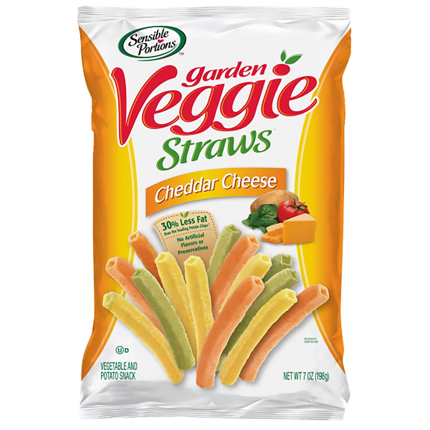 Sensible Portions Garden Veggie Straws, Cheddar Cheese, 7 Oz.