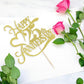 Yetxel Gold Glitter Cake Topper - 25th Anniversary Party Decoration, Paper Material, 25 Color