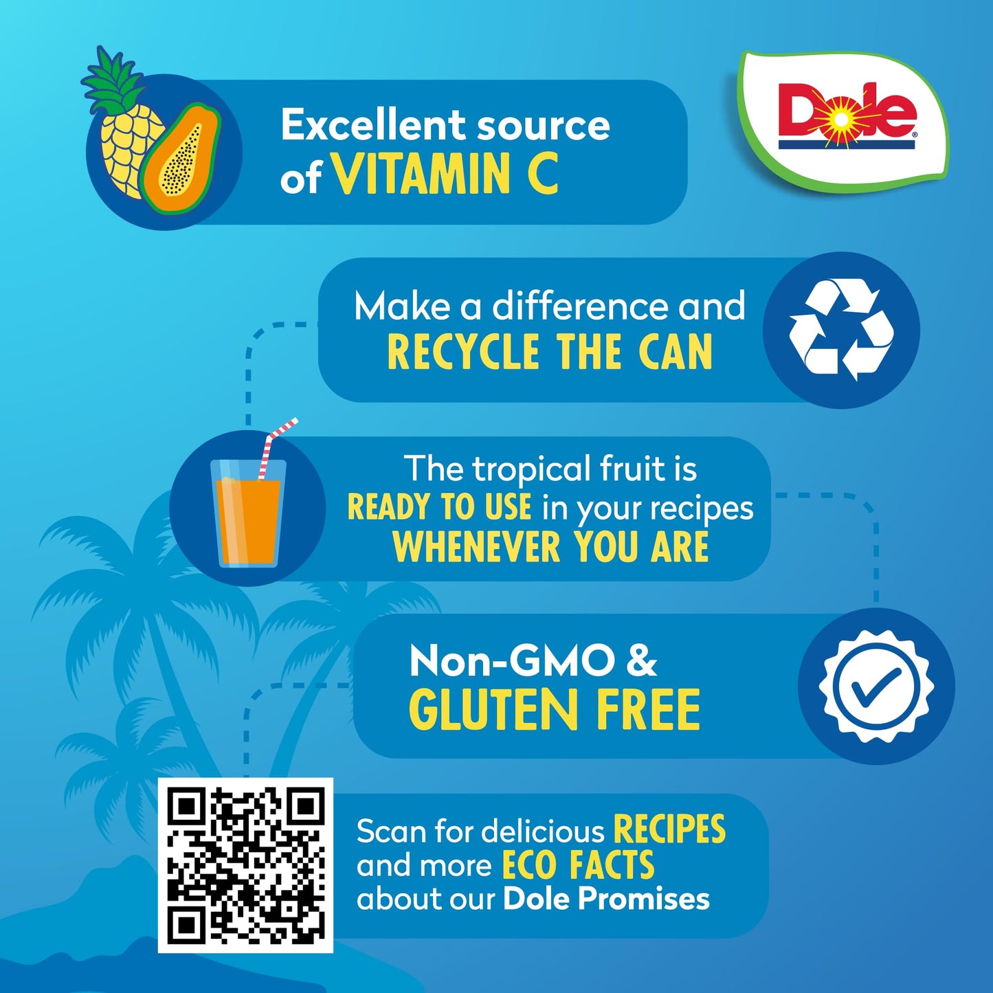 Dole Tropical Fruit in Light Syrup and Passion Fruit Juice - Papaya and Pineapple - 15.25 oz Can - 12 Pack