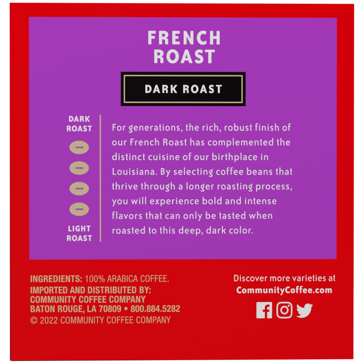 Community Coffee French Roast Coffee Pods, Extra Dark Roast, Compatible with Keurig 2.0, 12 Count, Coffee