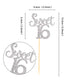Ercadio Silver Sweet 16 Cupcake Toppers Glitter Age Sixteen Cupcake Picks 16Th Birthday Party Cake Decorations Supplies 24 Pcs