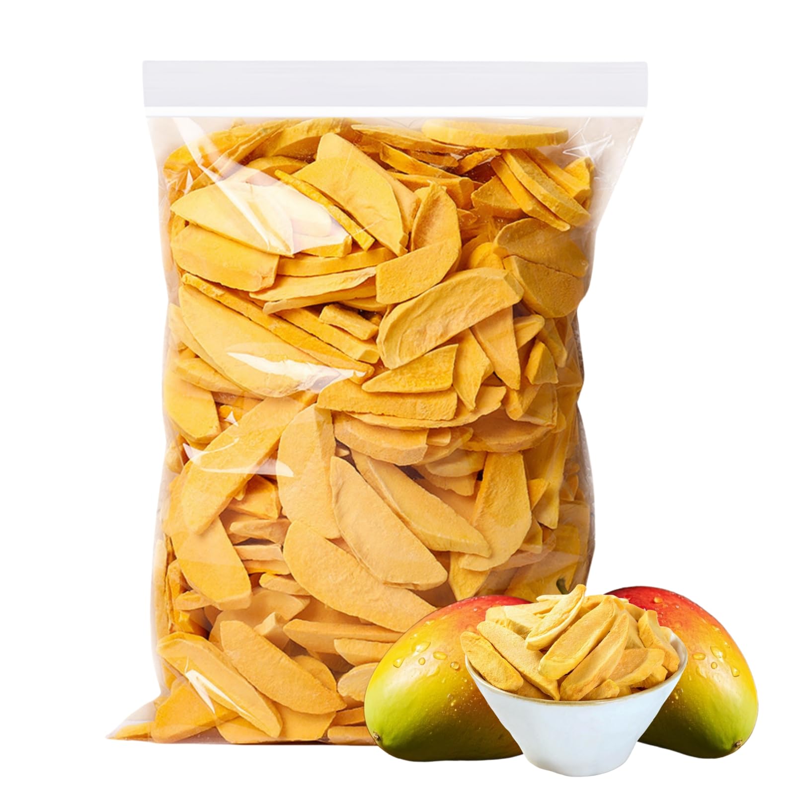 Generic Freeze Dried Mango Snacks, No Sugar Added, Natural Dehydrated Fruit, 5.6oz/160g, Model 0M-PPP2-YEI2
