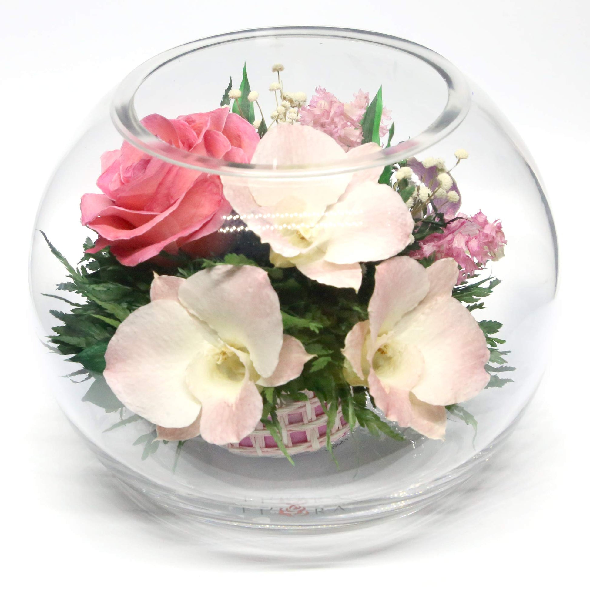 Fiora Flower | Long Lasting Real Roses And Orchids | Lasts Up To 5 Years | Anniversary Floral Arrangement | Unique Present Gift
