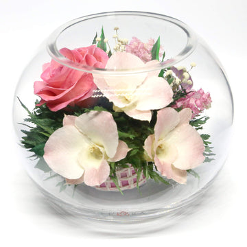 Fiora Flower | Long Lasting Real Roses And Orchids | Lasts Up To 5 Years | Anniversary Floral Arrangement | Unique Present Gift