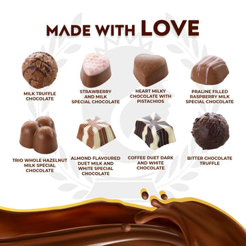 Carians Chocolate Gift Box, Box Of Candy, Assorted Luxury Premium Gourmet Chocolate Gift Basket, Dark, Milk, White Chocolates &