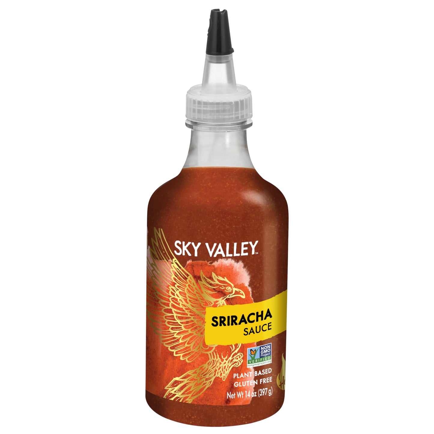 Sky Valley Sriracha Sauce - Hot Sauce with Red Jalapeno Peppers, Gluten Free, Vegan, 14 oz