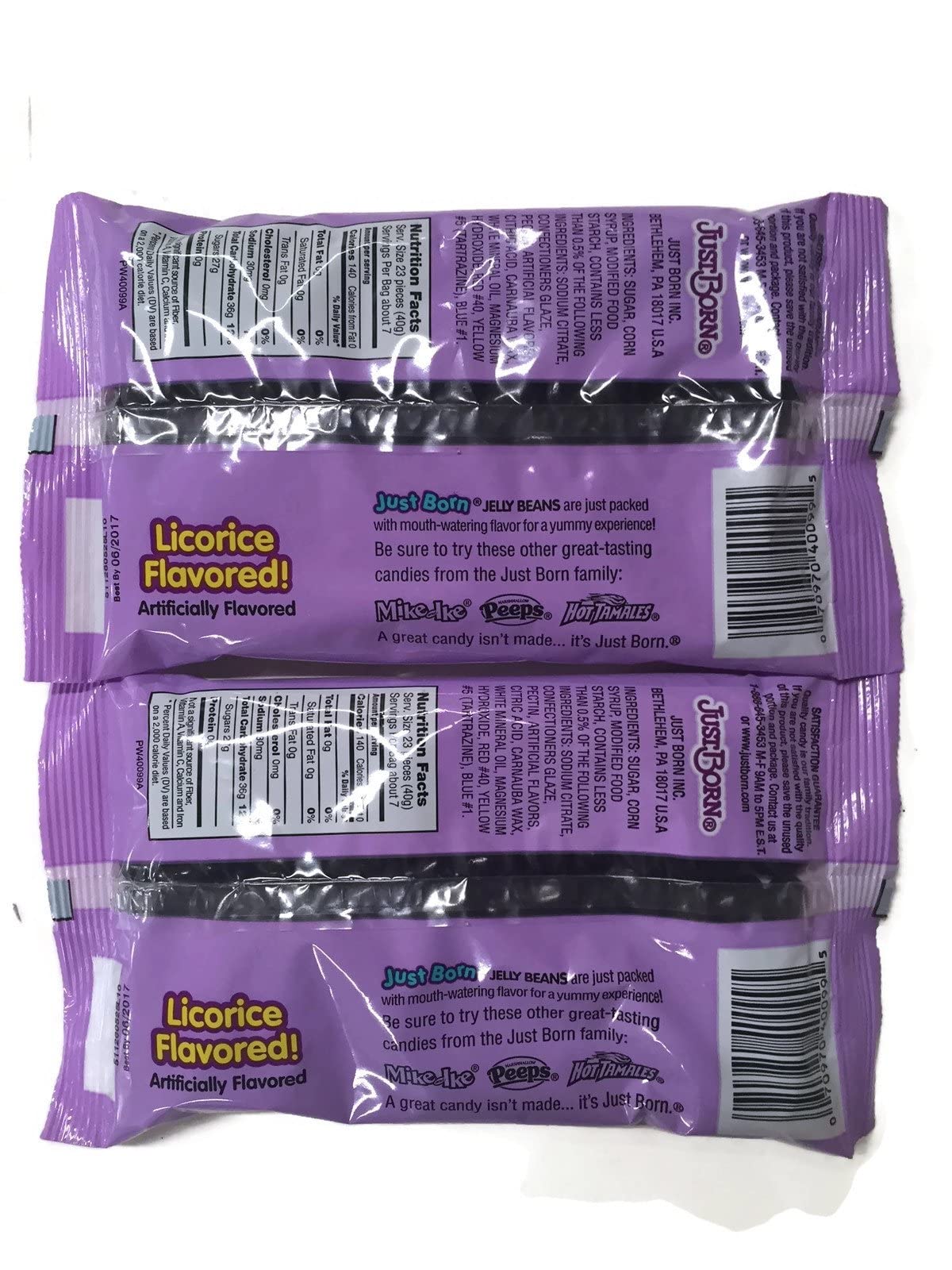 Just Born Jelly Beans, Licorice Flavored, 10 Oz. Bags (Set Of 2)