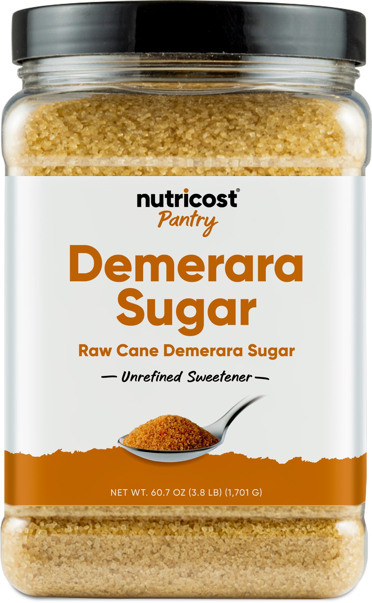 Nutricost Demerara Sugar, Unrefined Raw Cane, 64 Ounce (4 Pound Bottle), Great for Baking and Cooking