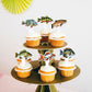 Cyodoos 24Pcs Fish Cupcake Toppers Go Fishing Theme Decorations Baby Shower Boys Girls Happy Birthday Party Tropical Party Cake