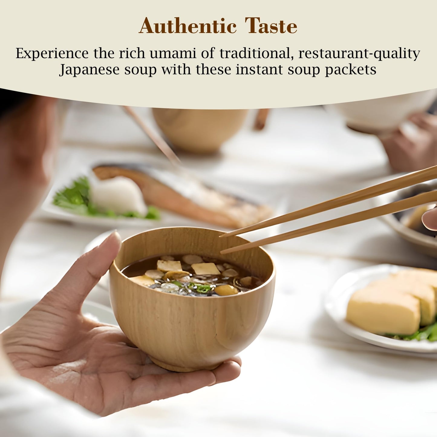 Fusion Select Freeze Dried Miso Soup Packets - Variety Pack With 4 Flavors - Vegetable, Shallot, Tofu & Okra Flavored Japanese I